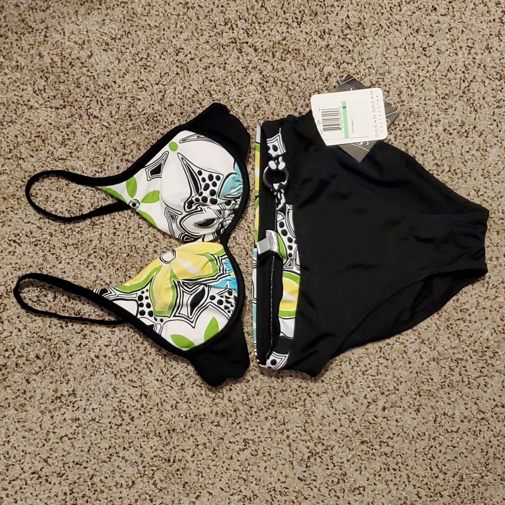 Ocean Dream Push Up Figure Flattery Padded 2 piece Printed Bikini Swimsu…